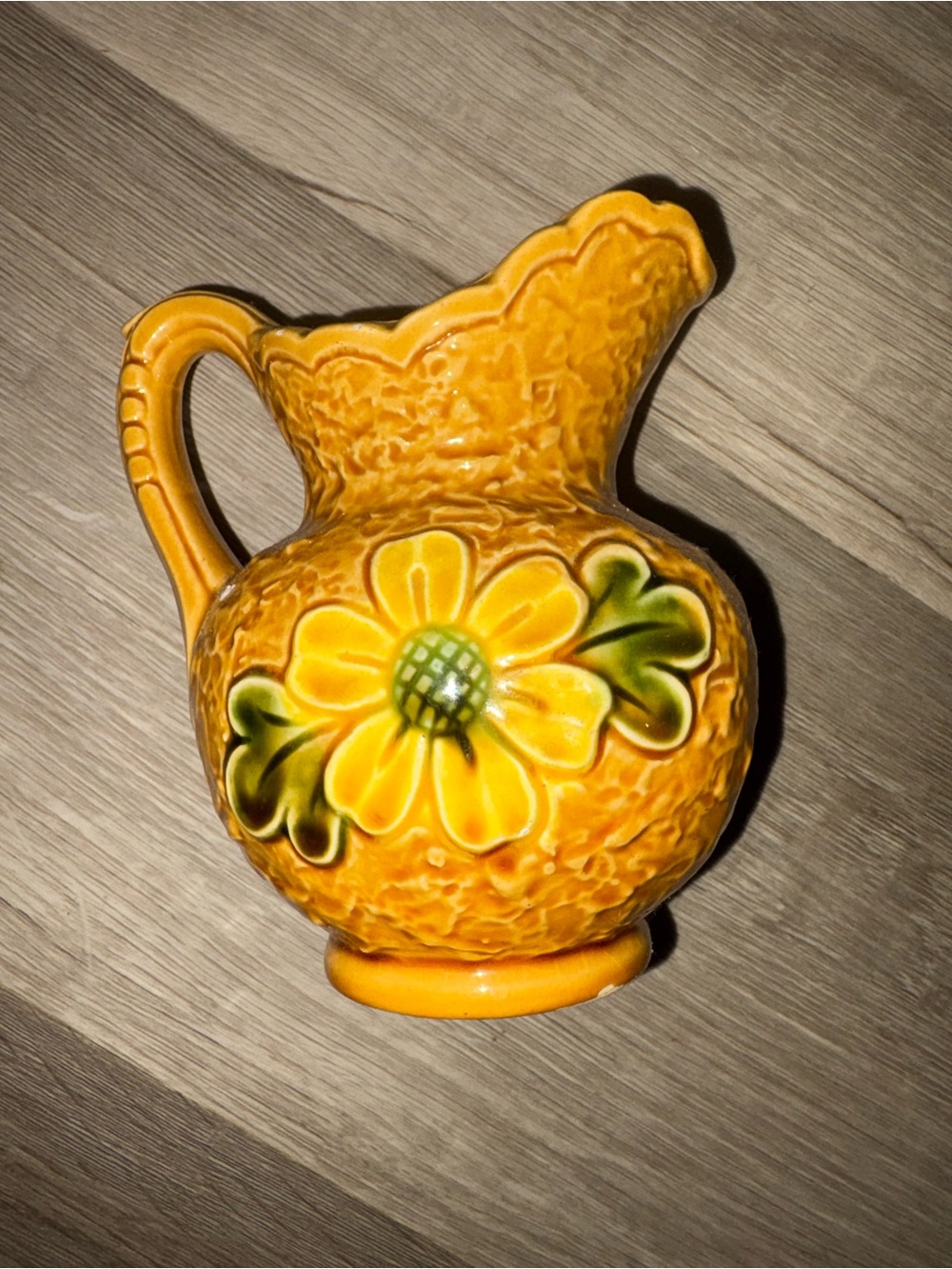 Vintage Floral Ceramic Creamer/ Mini Pitcher - Decorative Home Accent